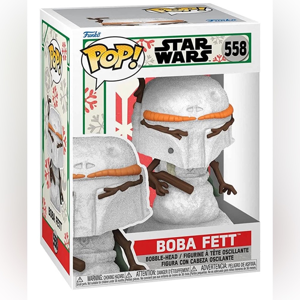 POP Star Wars: Holiday - Snowman Boba Fett Funko Pop! Vinyl Figure, 3.75 inches